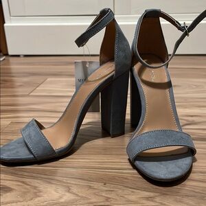 Merona Blue Suede Block Heel Sandals